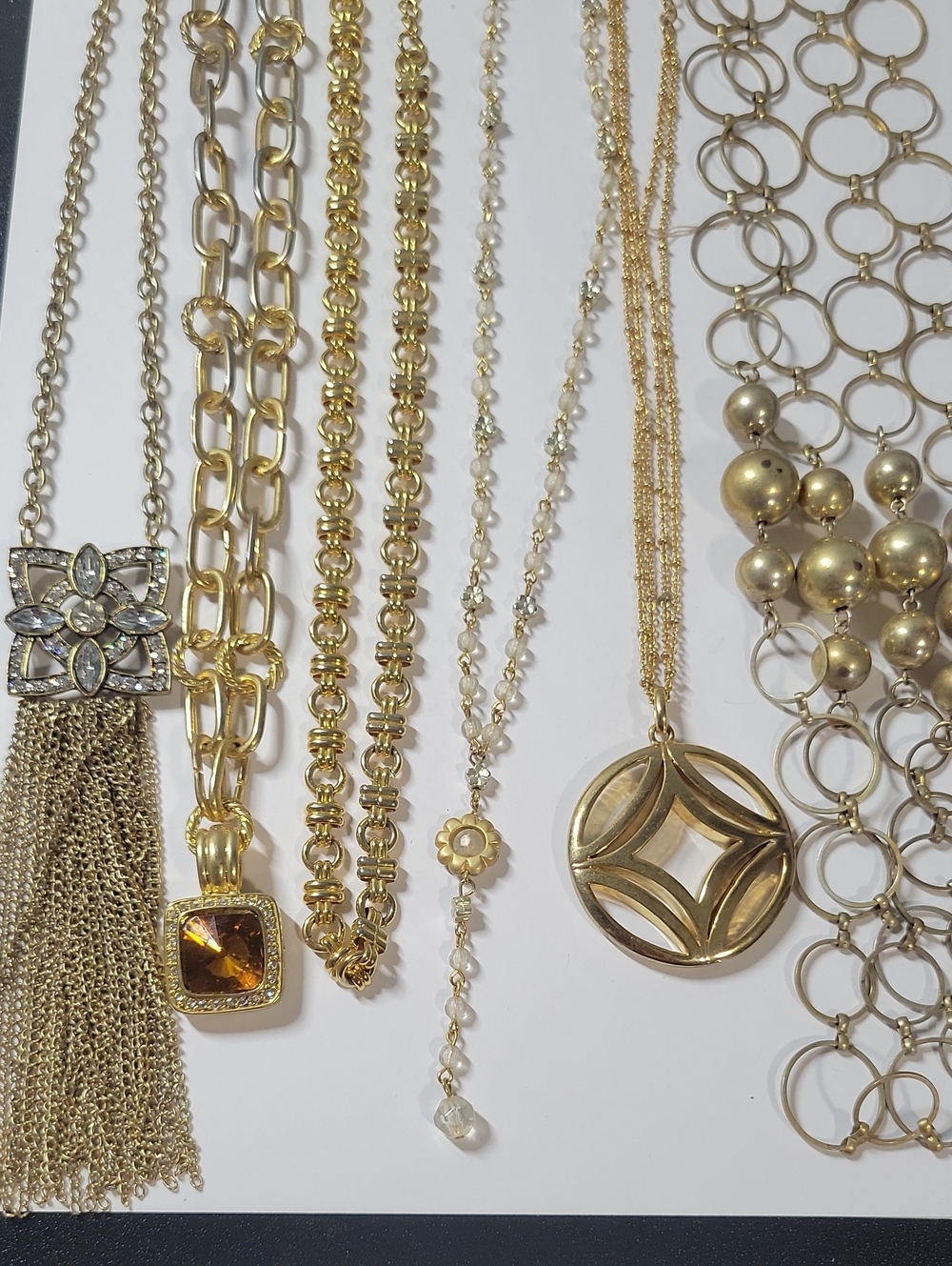 Gold-Tone Women's Necklace Collection - Elegant Pendant & Chain Styles Lot